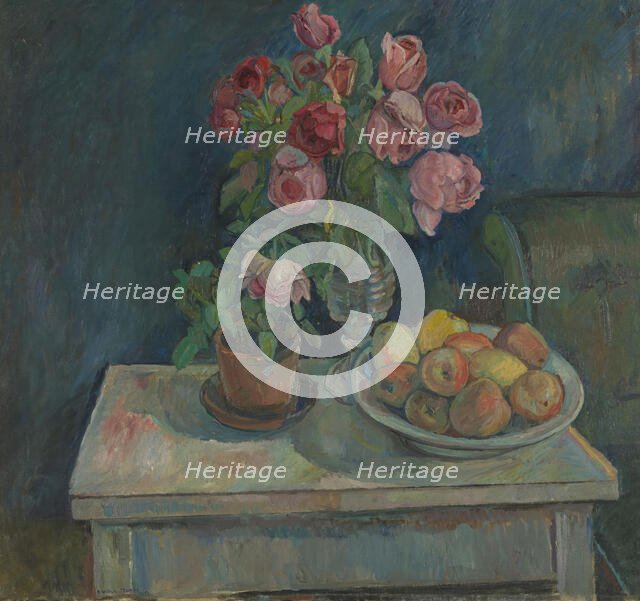 Apples and Roses, 1917. Creator: Oluf Wold-Torne.