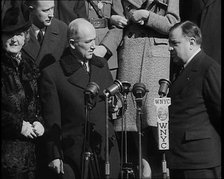 Fiorello H. La Guardia, Mayor of New York City Introducing Edvard Benes, Former President..., 1930s. Creator: British Pathe Ltd.