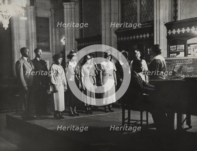 Music history class, 1935 - 1943. Creator: David Robbins.