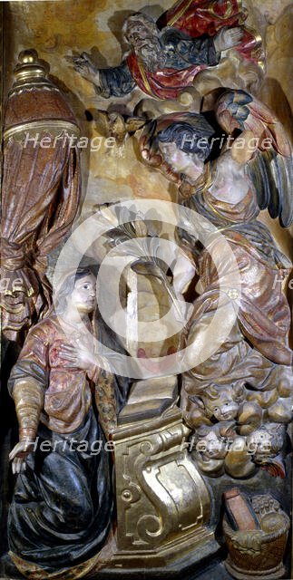 Annunciation, from the Roser Altarpiece of the Church of San Pere Mártir de Manresa, 1642. Creator: Grau, Joan (1608-1685).