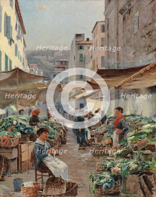 Nice vegetable market (Old Market), 1885. Creator: Aukusti Uotila.