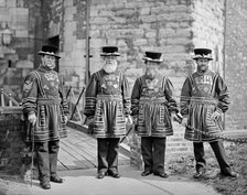 Yeoman Gaoler and Yeoman Warders at the Tower of London, 1873-1878. Artist: York & Son.