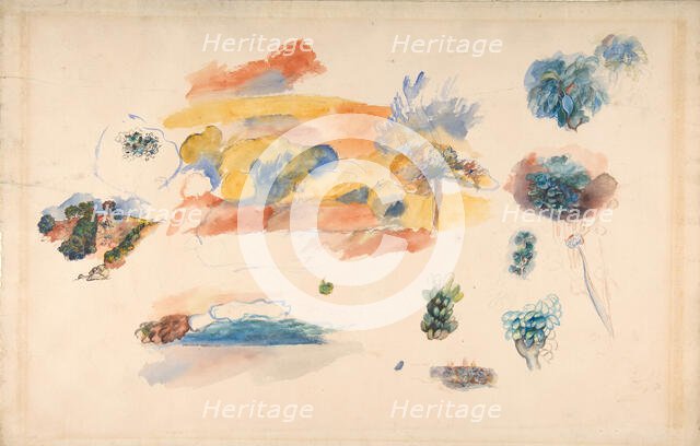 Studies of Landscape, Trees, and Exotic Fruit, ca. 1885. Creator: Pierre-Auguste Renoir.