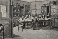 Strike of paving workers - organizing the protest, Paris, France, 1898.  Creator: Unknown.