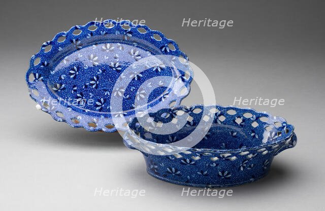 Basket and Stand, Staffordshire, Mid 19th century. Creator: Staffordshire Potteries.