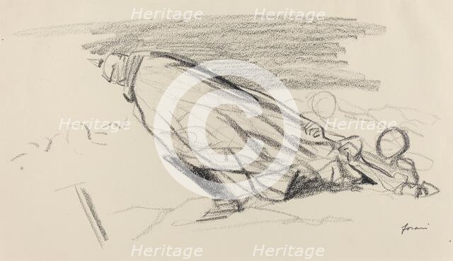 Ceux de la première heure. "Sire! où en somme-nous de "la guerre fraîche..."? ...", c. 1914/1919. Creator: Jean Louis Forain.