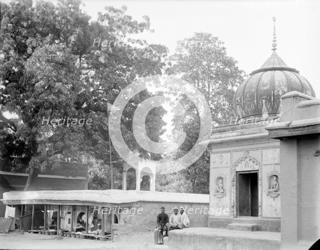 Hindu temple, idol, and shop on Fatehgarh Road, India, 1901. Creator: Kirk & Sons of Cowes.