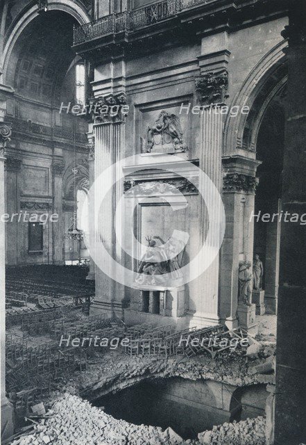 'North Transept of St. Paul's Cathedral after bombing, 1941'. Artist: Unknown.