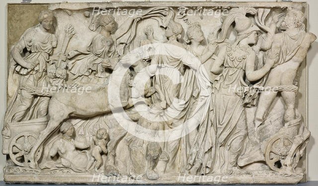 Panel from a Sarcophagus Depicting the Abduction of Persephone, 190-200. Creator: Unknown.