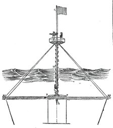 Capt. Bullock's safety beacon on Goodwin Sands, 1844. Creator: Unknown.