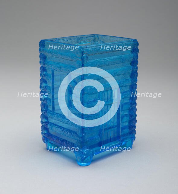 Log Cabin pattern spooner, c. 1875. Creator: Central Glass Company.