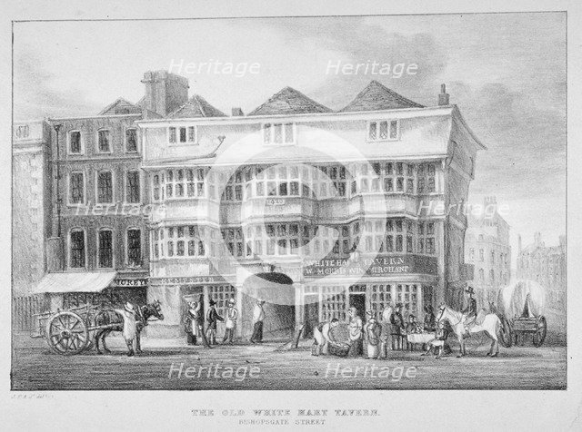 The White Hart Inn, Bishopsgate, City of London, 1825. Artist: Anon