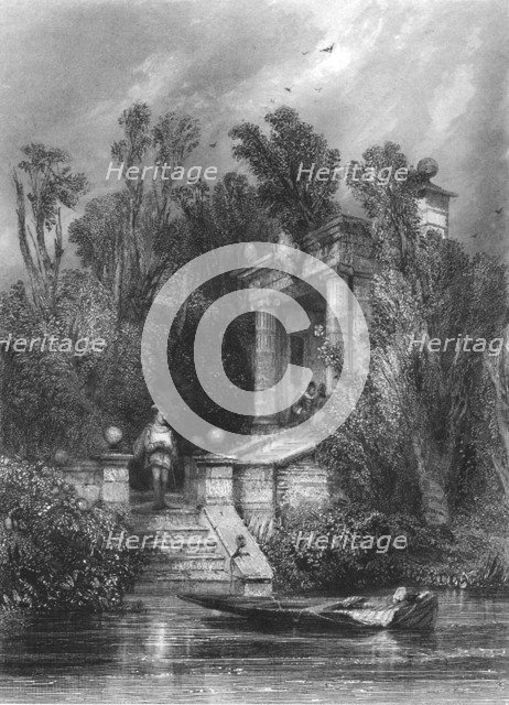 'Scene from Faustus. Margaret Meets Faustus in the Summer House', c1870. Artist: George Cattermole.