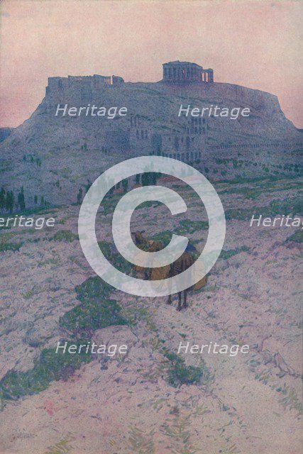 'The Acropolis at Athens, early morning', 1913. Artist: Jules Guerin.