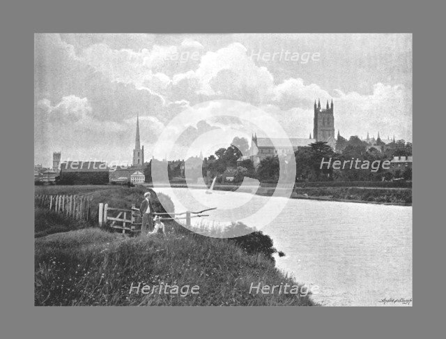 Worcester Cathedral, c1900. Artist: Harvey Barton.