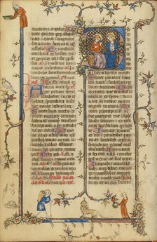 Initial D: God the Father and Christ; Breviary, about 1320-1325. Creator: Unknown.