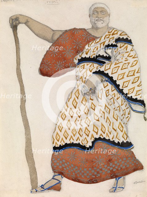 Costume design for drama Oedipus at Colonus by Sophocles, 1904. Artist: Bakst, Léon (1866-1924)