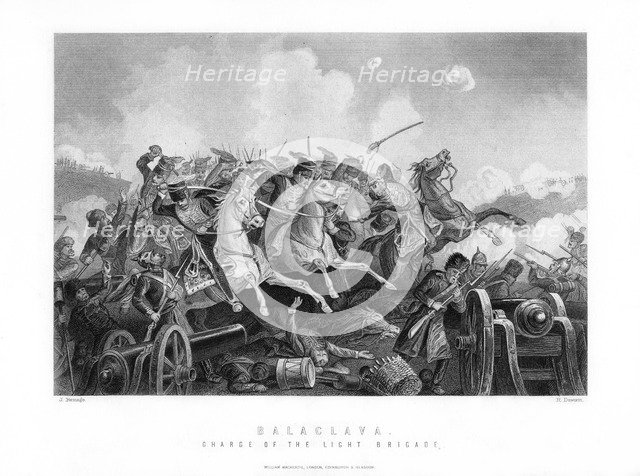 The Charge of the Light Brigade, Battle of Balaclava, Crimean War, October 25, 1854, (1893).Artist: R Dawson