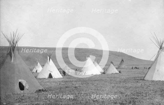 Atsina camp scene, c1908. Creator: Edward Sheriff Curtis.