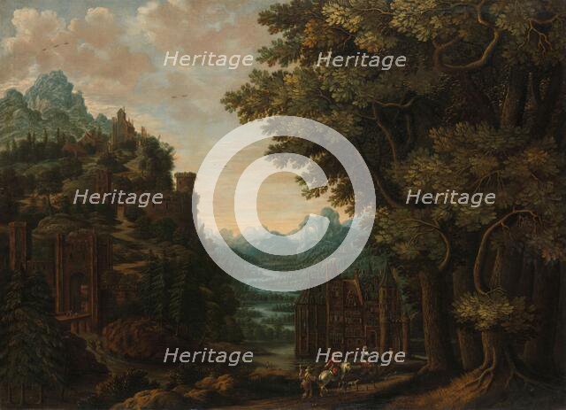 Mountainous Landscape with River Valley and Castles, 1661. Creator: Jan Meerhout.