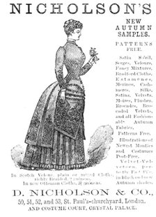 Nicholson's new autumn samples, 1883. Creator: Unknown.