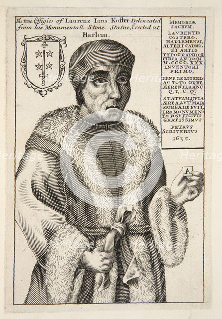 Laurenz Jans Koster, pub. 1683 (engraving). Creator: English School (17th Century).