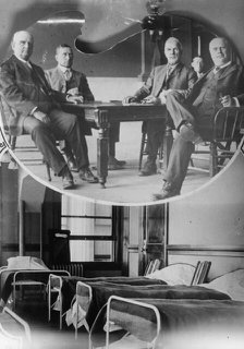 Jurors playing cards - their bedroom McNamara case, between c1910 and c1915. Creator: Bain News Service.