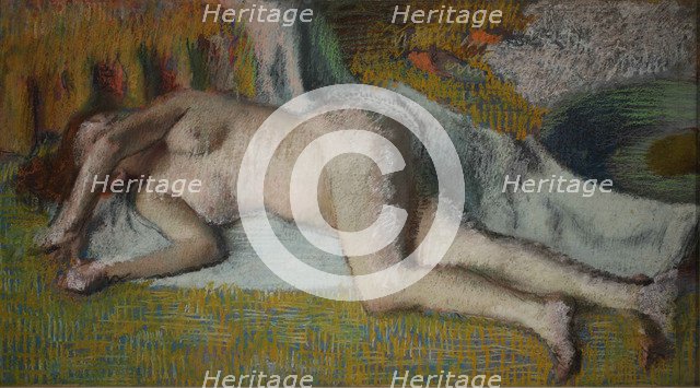 Rest after the bath (Après le bain femme nue chouchée), 1885-1887.