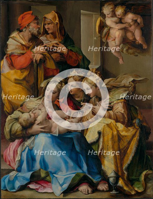 Holy Family with Saints Anne, Catherine of Alexandria, and Mary Magdalene, 1560s. Creator: Nosadella.