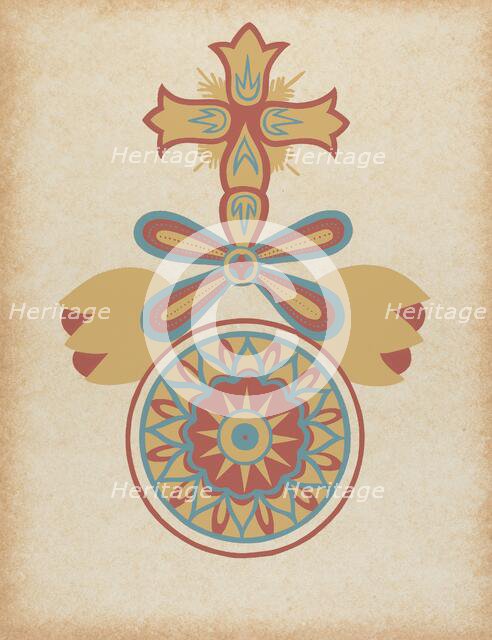 Santa Barbara Mission Doorway Design from the portfolio "Decorative Art...", 1935/1942. Creator: Unknown.