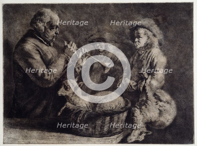 The Oboist. Artist: Boissieu, Jean-Jacques, de (1736-1810)