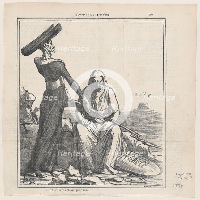 Va te faire achever pour moi, 1871. Creator: Honore Daumier.