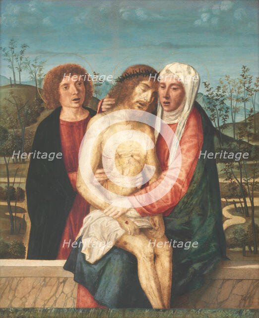 Pietà with Virgin and St. John, 1485-1527. Creator: Giovanni di Niccolo Mansueti.