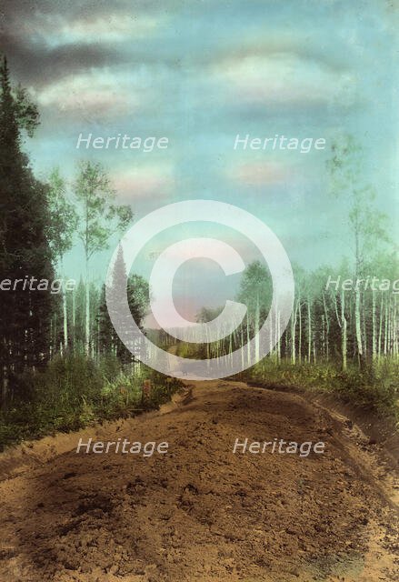 Roadbed After Planning. Kedrovsk-Alekseevsk Road, 1906-1908. Creator: Dorozhno-Stroitel'nyi Otdel.