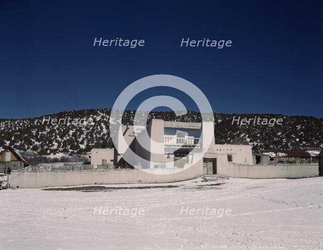 View of the church, Trampas, New Mexico, 1943. Creator: John Collier.