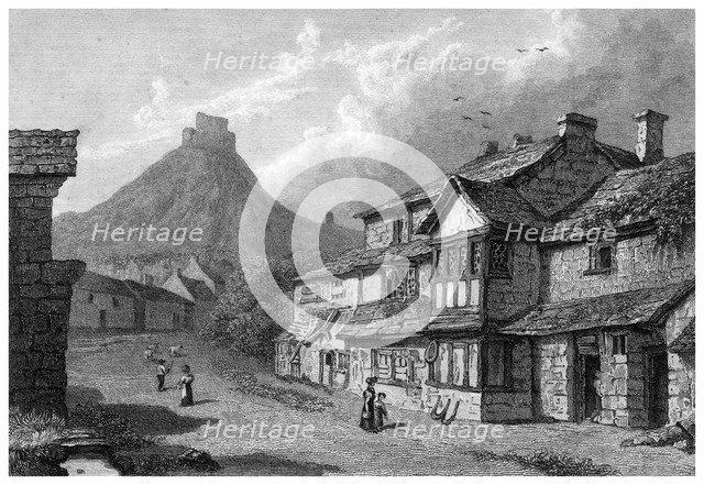 Launceston Castle, Cornwall, 19th century.Artist: E Francis