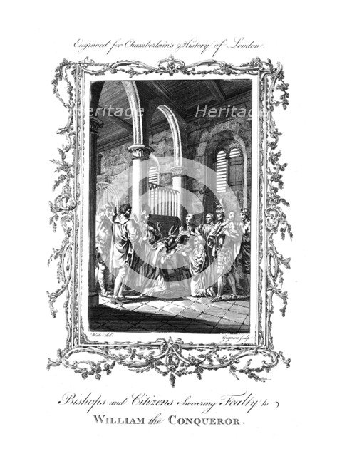'Bishops and Citizens Swearing Fealty to William the Conqueror.', (c1770).  Artist: Charles Grignion.