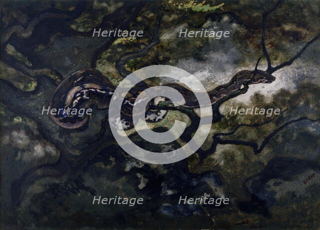 Python in a Tree, c1850-1860. Creator: Antoine-Louis Barye.