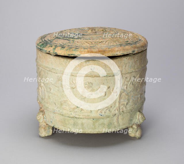 Tripod Cylindrical Jar (Lian or Zun) with Equestrians and..., Eastern Han dynasty (A.D. 25-220). Creator: Unknown.