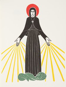 Our Lady of Courdes, 1920 (wood engraving).