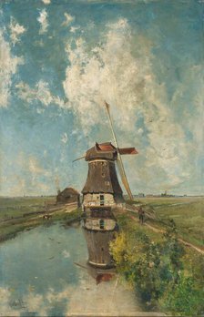 A Windmill on a Polder Waterway, Known as ‘In the Month of July’, c.1889. Creator: Paul Joseph Constantin Gabriel.