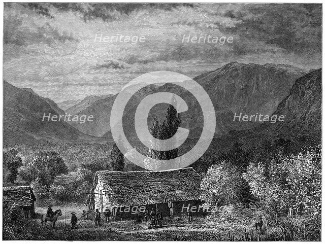 View in a valley of the Cordillera, Chile, 1877. Artist: Unknown