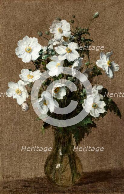 Japanese Anemones, 1884. Creator: Henri Fantin-Latour.
