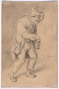 Hurdy-Gurdy Player, 1695. Creator: Cornelis Dusart.