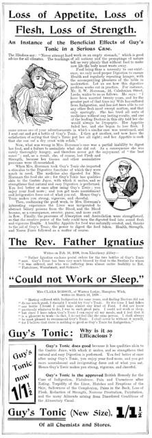Advertisement for Guy's Tonic, 1898. Creator: Unknown.