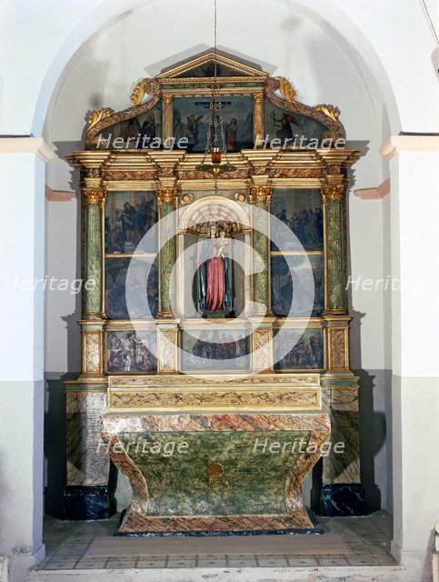 Roser altarpiece in the church of Sant Joan de Olesa Bonesvalls, painted in 1596.