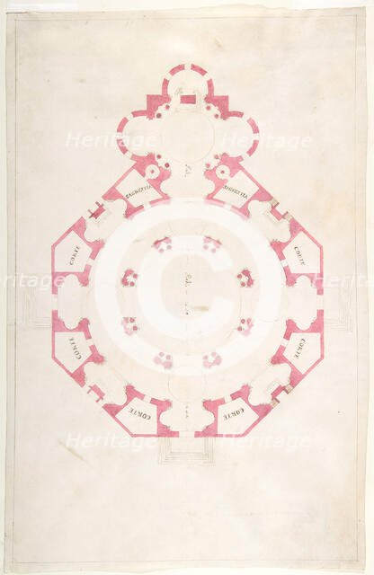 Design for a Church with a Central Octagonal Plan, 1570-1620. Creator: Anon.