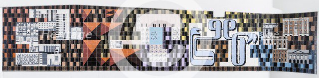 Tiled mural by Gordon Cullen, Coventry, West Midlands, 2014. Artist: Steven Baker.