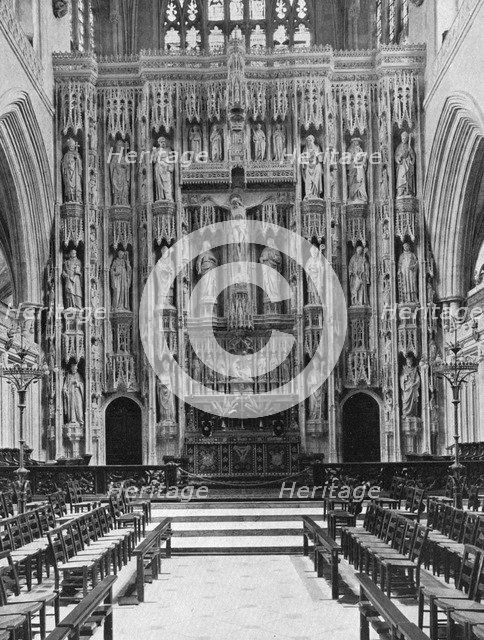 The reredos of Winchester Cathedral, 1924-1926. Artist: Unknown