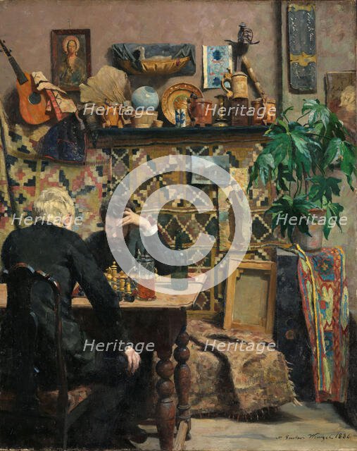 Chess players, 1886. Creator: Gustav Wentzel.